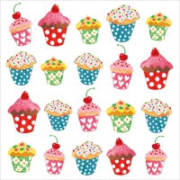 Servietten 33x33 cm - Sweet Cupcakes