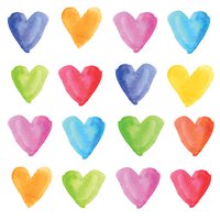 Servietten 33x33 cm - Aquarell Hearts