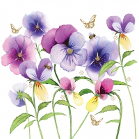 Servietten 33x33 cm - Violet Pansies