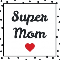 Servietten 33x33 cm - Super Mom