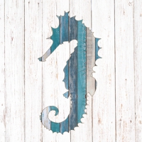 Servietten 33x33 cm - Whitewash Seahorse