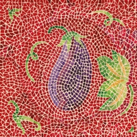Servietten 33x33 cm - Mosaique Aubergine