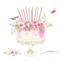 Servietten 33x33 cm - Birthday Cake