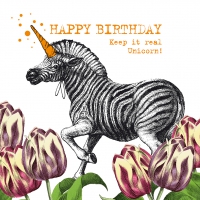 Servietten 33x33 cm - Unicorn Zebra