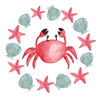Servietten 33x33 cm - Le Crab