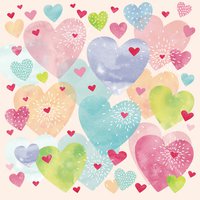 Servietten 33x33 cm - Konfetti Hearts 33x33 cm