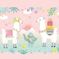 Servietten 33x33 cm - Pastel Llamas
