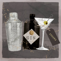 Servietten 33x33 cm - Gin & Martini