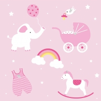 Servietten 33x33 cm - Baby Girl