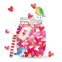 Servietten 33x33 cm - Jar of Hearts