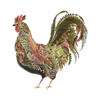 Servietten 33x33 cm - Green Rooster 