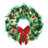 Servietten 25x25 cm - Winter Wreath