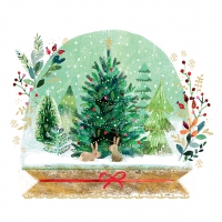 Servietten 25x25 cm - Holiday Snowglobe