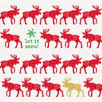 Servietten 33x33 cm - Scandic Moose red linen