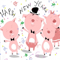 Servietten 33x33 cm - New Year Chor