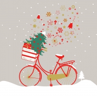 Servietten 33x33 cm - Xmas Bike
