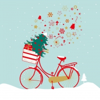 Servietten 33x33 cm - Xmas Bike