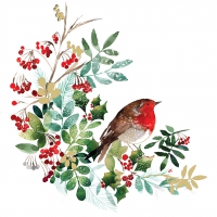 Servietten 33x33 cm - Pettirosso