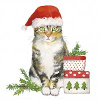 Servietten 33x33 cm - Christmas Kitty