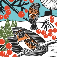 Servietten 33x33 cm - Winter Birds