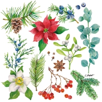 Servietten 33x33 cm - Winterflora Napkin 33x33