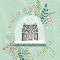 Servietten 33x33 cm - Snowglobe Napkin 33x33
