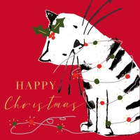 Servietten 33x33 cm - X-Mas Cat Napkin 33x33