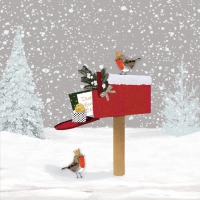 Servietten 33x33 cm - Winter Mail Napkin 33x33