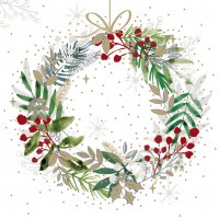 Servietten 33x33 cm - Festive Wreath Napkin 33x33