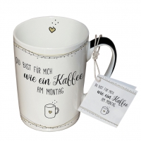 Porzellan-Tasse - Kaffee am Montag