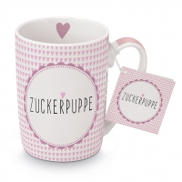 Porzellan-Tasse - Becher Zuckerpuppe