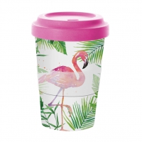 Bamboo mug To-Go - Tropical Flamingo