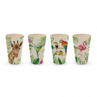 Bambus Becher - Bamboo Tumbler Tropical Set of 4