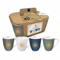 Porzellan-Henkelbecher - Mugs Gold Nuggets Set of 4 real gold