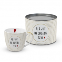 Porzellan-Tasse - Want for Christmas