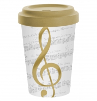 Bamboo mug To-Go - I Love Music gold