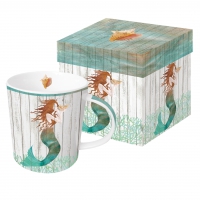 Porzellan-Henkelbecher - Waterside Mermaid