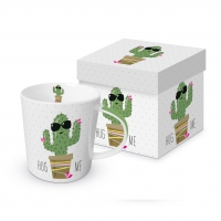Porzellan-Henkelbecher - Hug Me Cactus