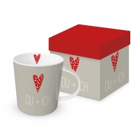 Porzellan-Henkelbecher - Du & Ich