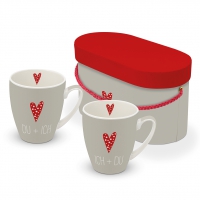 Porzellan-Henkelbecher - Du & Ich