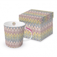 Porzellan-Henkelbecher - Zig Zag Multicolore