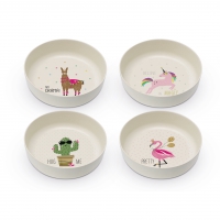 Bambus Schalen - Pink Unicorn & Friends Set of 4