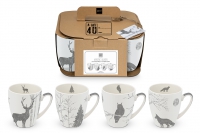 Porzellan-Henkelbecher - Mugs Mystic real platinum Set of 4
