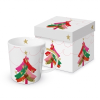 Porzellan-Henkelbecher - Warm Christmas