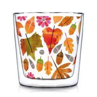 Doppelwand Glas 0,3 L - Autumn Leaves Trendglas DW