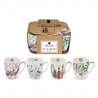 Porzellan-Henkelbecher - Scandic Christmas 4 Set