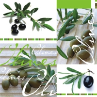 20 Servietten 33x33 cm - Olives 