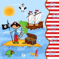 20 Servietten 33x33 cm - Pirate Island