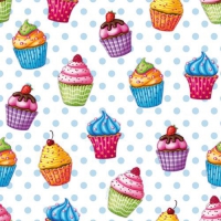 20 Servietten 33x33 cm - Cupcakes 