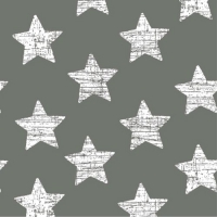 30 Servietten 33x33 cm - Vintage Stars grau